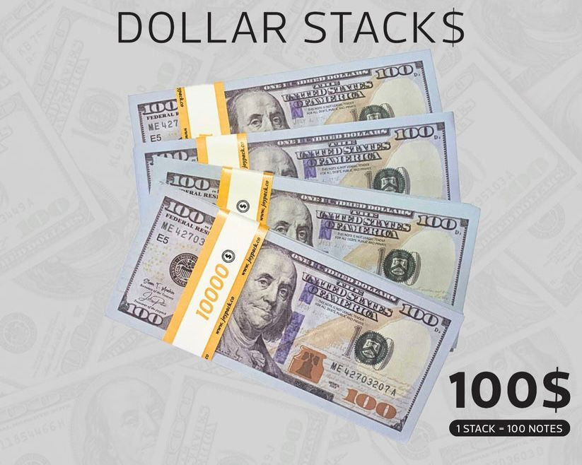 Realistic Fake Dollar Notes – 100pcs Pack | Wedding Prop Money | Video & Photo Shoot Decoration